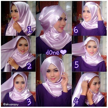 Kumpulan Gambar Tutorial Hijab Pashmina Satin untuk Pesta Pernikahan  Kumpulan Contoh Kreasi 