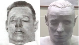Somerton Man pre-burial image with plaster bust comparison