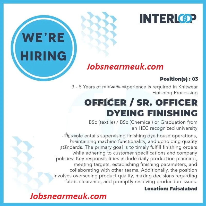 Dyeing Finishing Private Company jobs 2023 Interloop Pvt Ltd Apply Now Dyeing Finishing Private Company jobs 2023 Interloop Pvt Ltd Apply Now