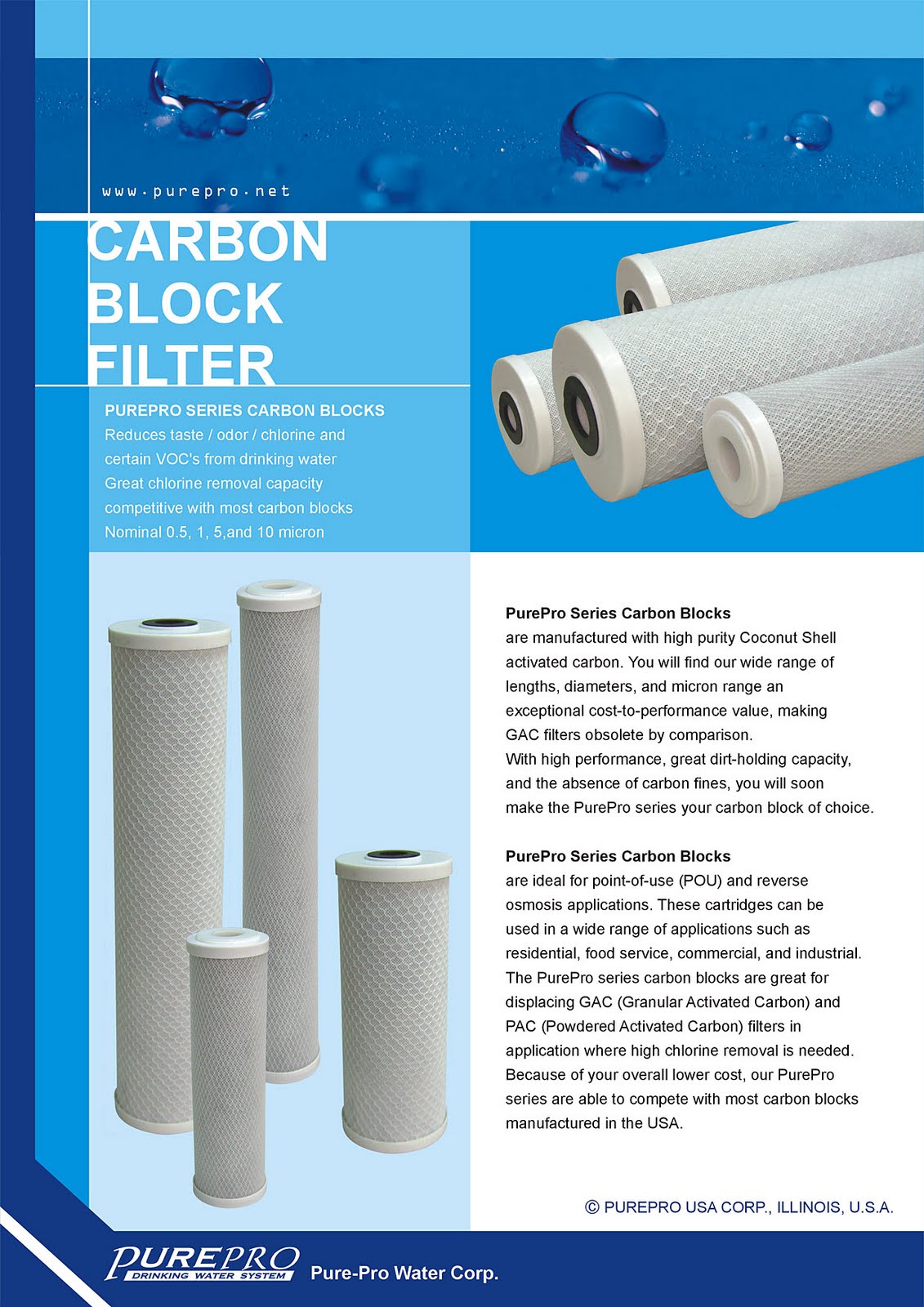 PurePro® USA Block Carbon Filter