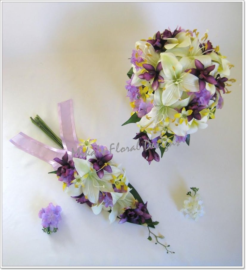 These arrangements are recommended for white cream purple lilac 