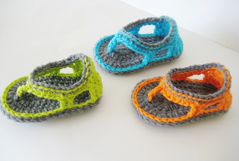 Trekkers Crochet Pattern, Flip Flop Sandals for Baby Boys, 0-12 months