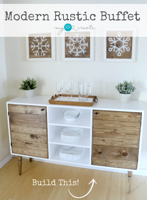 Build your own Modern Rustic Buffet with free building plans and picture tutorial at MyLove2Create