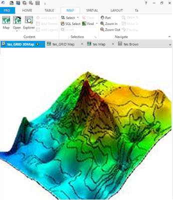 Contoh hasil Map 3D di mapinfo 12