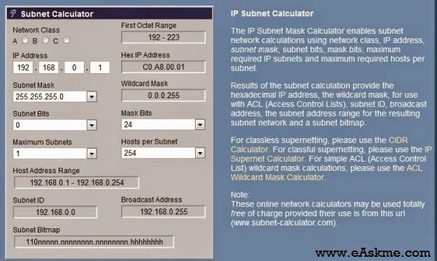 Subnet Calculator Sites for Network Admins: eAskme