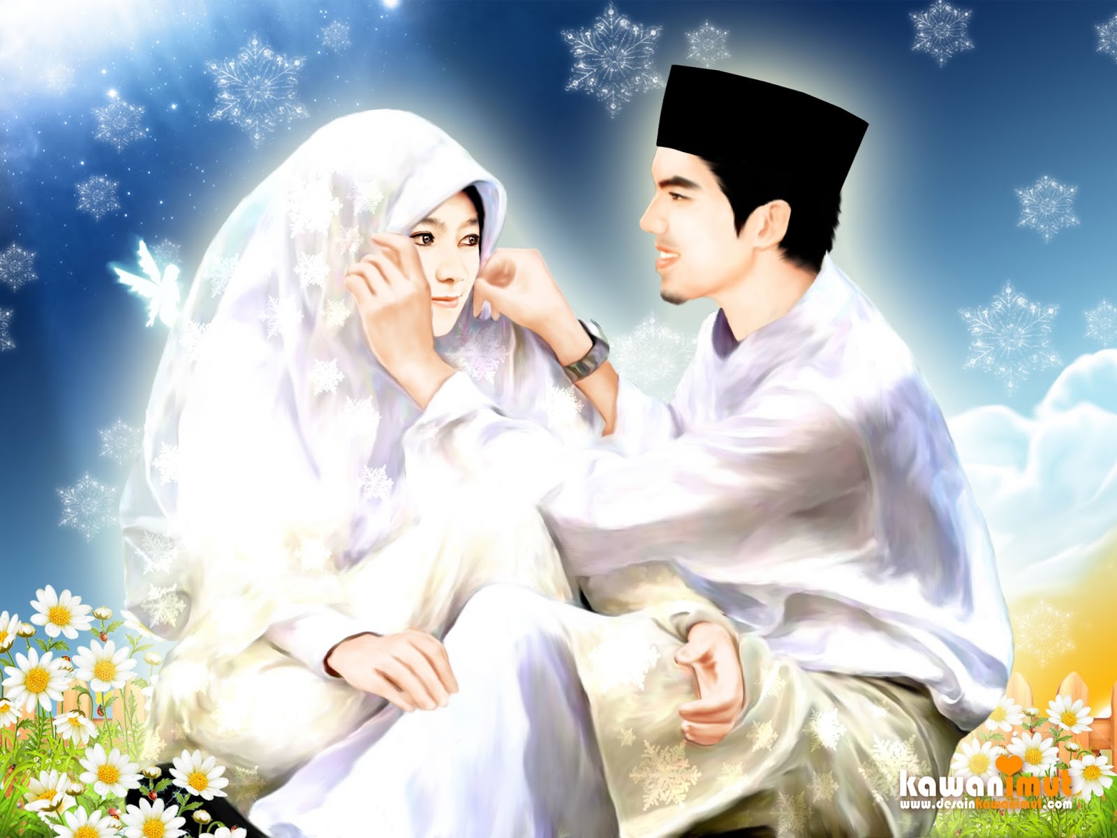 Gambar Kartun  Romantis  Islami  Nusagates