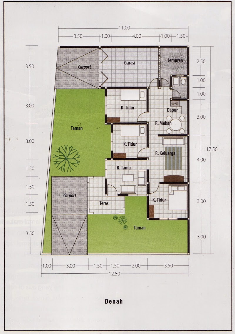 Gaya Terbaru 40 Denah Rumah Ukuran 5x10 1 Lantai Paling Modern Dan Minimalis