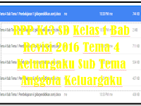 RPP K13 SD Kelas 1 Bab Revisi 2016
