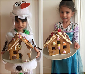 Making gingerbread houses with children