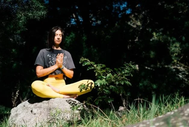 Women Doing Mindfulness Meditation in Peaceful Forest - Stress Management Techniques