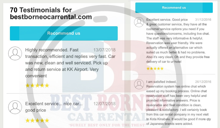 Best Borneo Car Rental - Servis Sewaan Kereta Dipercayai Sabah