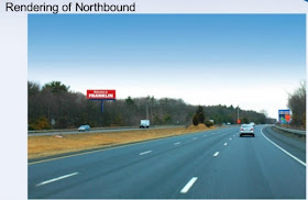 screen grab from the presentation depicting the northbound view of the proposed sign