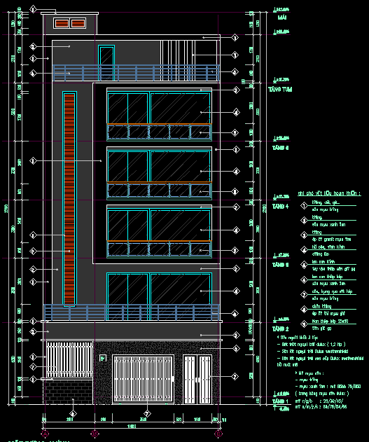 Chia sẻ mẫu biệt thự 5 tầng 10x20m Full (KC -KT -DN)