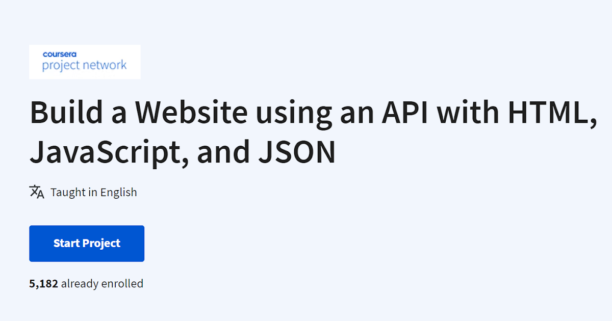 Build a Website using an API with HTML, JavaScript, and JSON (Free ...