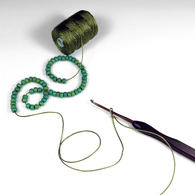 Turkish Flat Bead Crochet Bracelet Tutorial with C-Lon Tex 400 Bead Cord