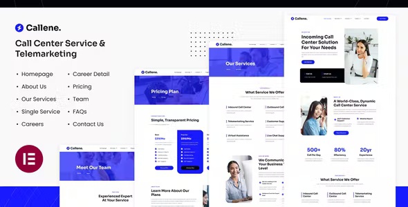 Best Call Center Service & Telemarketing Elementor Template Kit