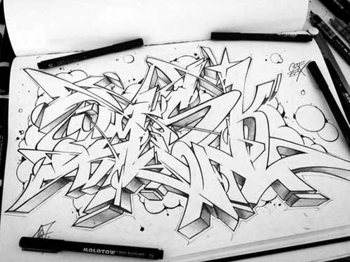 Paling Keren 29 Gambar Grafiti 3d Pensil Gani Gambar