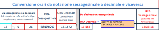 conversione ore in excel