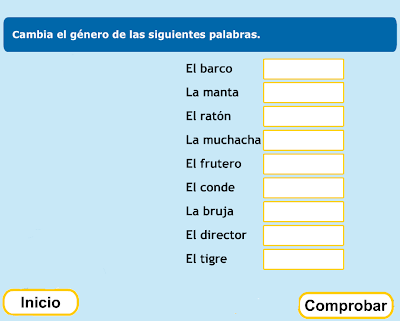 Resultado de imagen de Actividad 3. Gramática: El género. El número