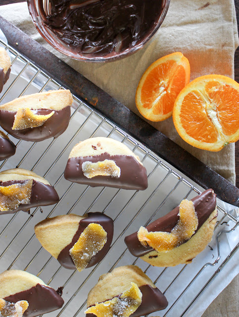 Cassie Cakes - Choc Orange Shortbread with candied orange peel