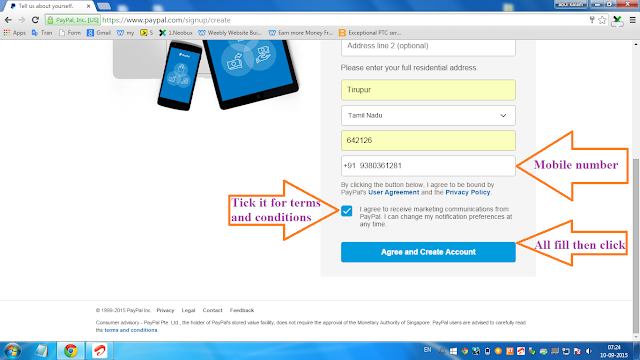 How to create a account in paypal step 6