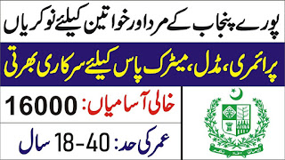 Class IV Jobs in Education Department Punjab - Govt Jobs in District Education Authority