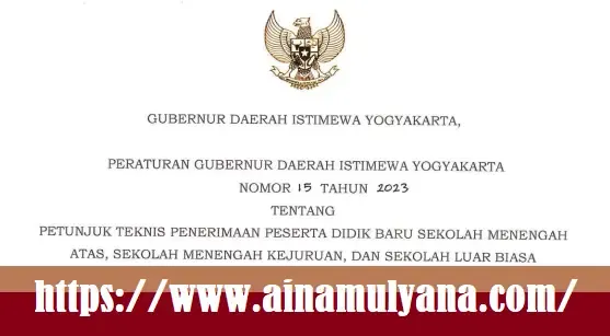 Jadwal dan Juknis PPDB SMAN SMKN SLB Se Provinsi Yogyakarta Tahun Pelajaran 2023/2024