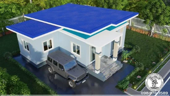 Rumah minimalis dengan atap miring