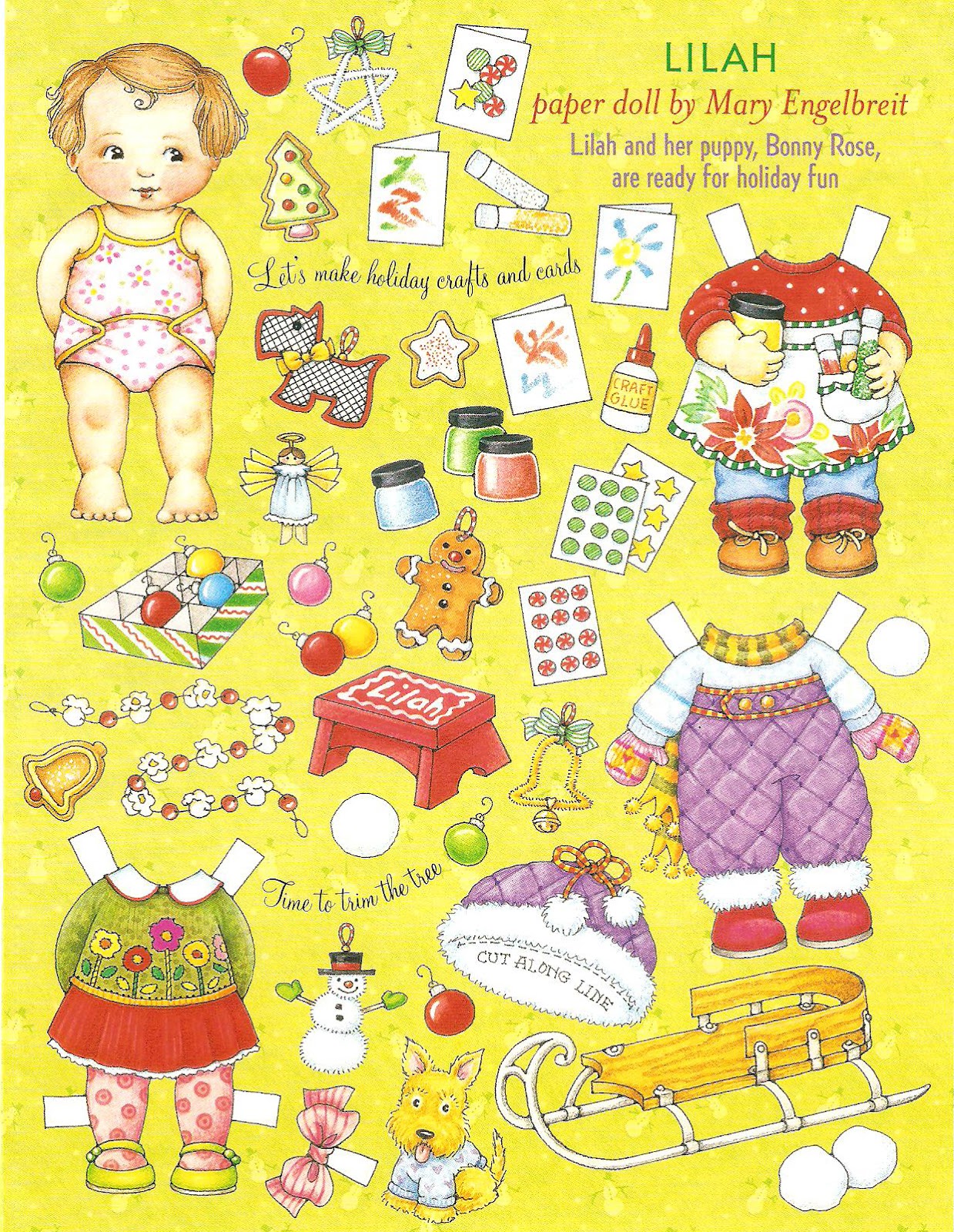 Here are a few pages of Lilah paper dolls she is Ann Estelle s little baby sister by artist Mary Engelbreit from her magazine Home panion