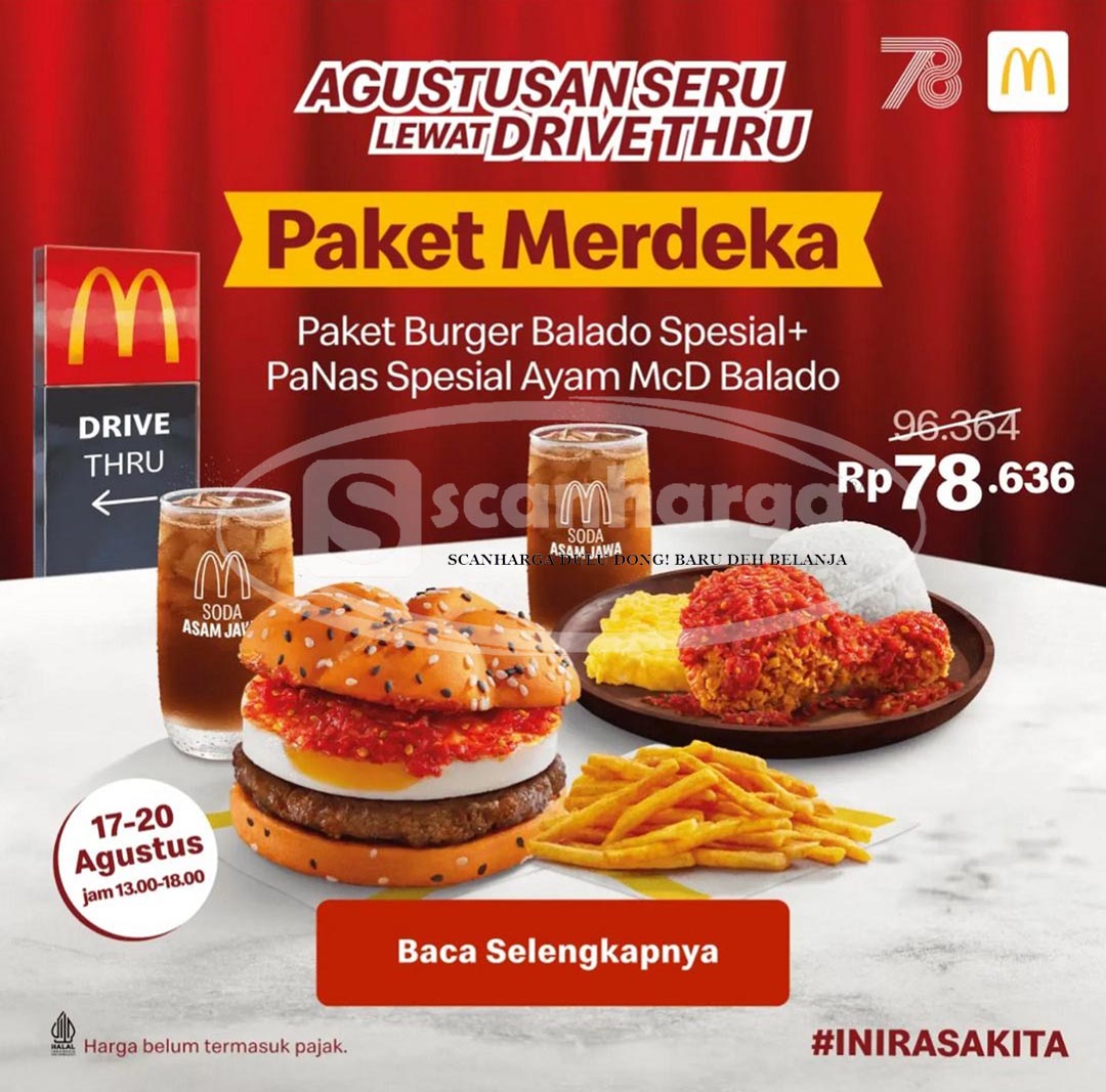 Promo McDonalds Paket Merdeka Periode 17 - 20 Agustus 2023