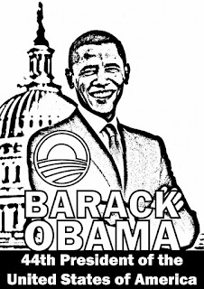 Barack Obama coloring page sheets for teachers and kids at school