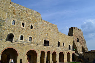 Neamt Fortress-the eastern wall and tower seen from the inner courtyard