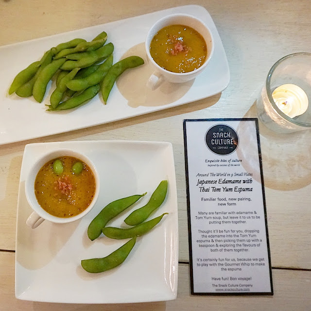 First Course: Thai Tom Yum Espuma with Japanese Edamame