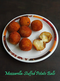 Cheese stuffed potato balls, Mozzarella potato balls