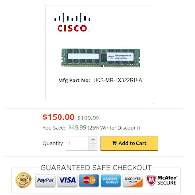Cisco UCS-MR-1X322RU-A 32GB PC4-17000 DDR4 Memory