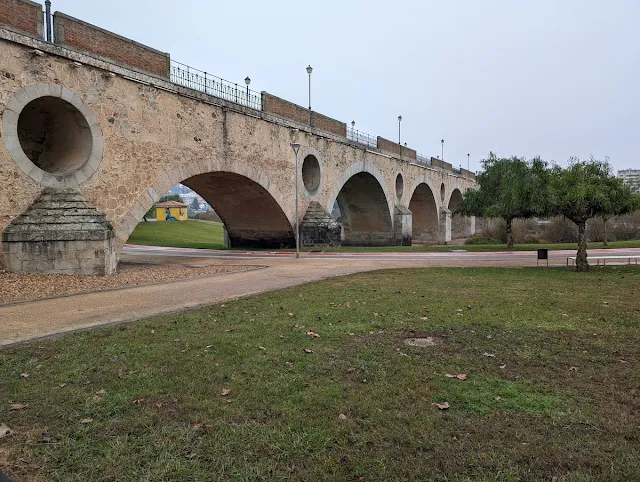 View of Puente de Palmas in Badajoz Spain