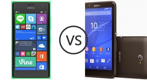 Sony Xperia E4 Dual versus Nokia Lumia 735 : Comparison of Features and Specification