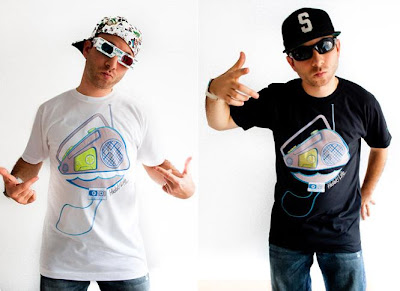 Hidaki Boombox White and Black T-Shirts