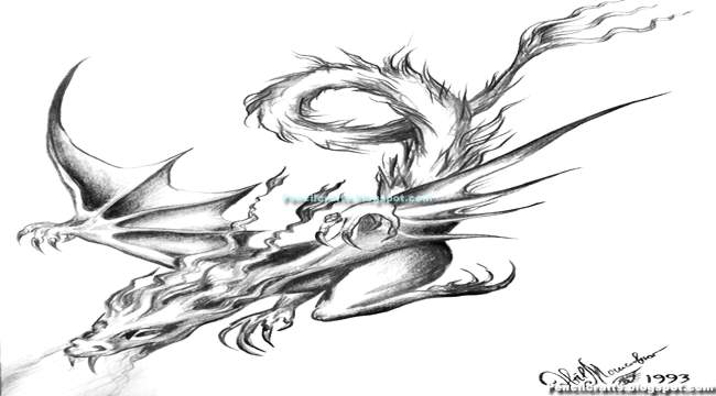 Japanese Dragon Pencil Drawings