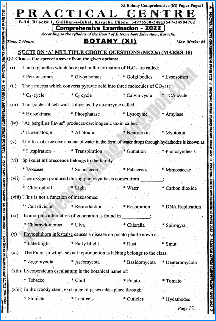 botany-11th-practical-centre-guess-paper-2022-science-group