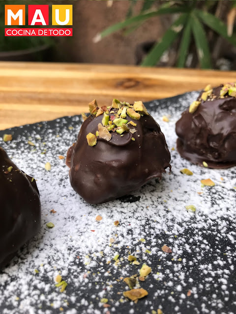 mau cocina de todo trufas de chocolate receta facil pistache nuez chabacano