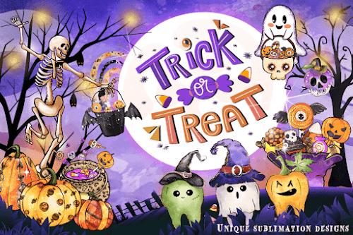 Download SVG Vector Trick or Treat Sublimation Design create your own DIY projects using your Cricut Explore, Silhouette Cameo and more.