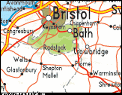 Bath and North East Somerset Regions Map