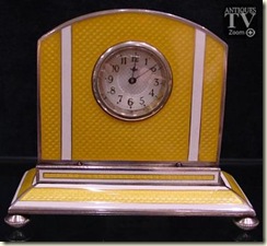 yellow guilloche clock