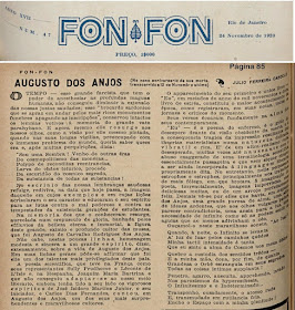 CABOCLO, Julio Ferreira. Augusto dos Anjos: no nono aniversário de sua morte. Revista Fon-Fon, Rio de Janeiro, 24 nov 1923 ed. 47, p.85-87.