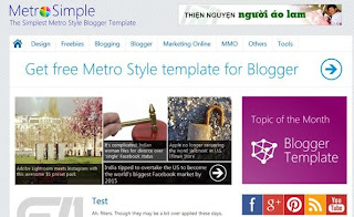 Metro Simple Blogger Template