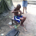 PHOTOS: YOUNG BOY MAKES TRICYCLE (KEKE NAPEP) WITH DUNLOP SLIPPERS.