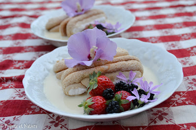 Biscuits cuillère à la crème anglaise parfumée à la verveine citronnelle  © Popote et Nature