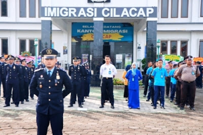 Puncak Rangkaian Kegiatan HBI Ke- 73, Kantor Imigrasi Cilacap Gelar Upacara dan Syukuran