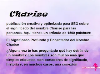 significado del nombre Charise